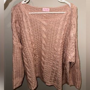 Medium OVERSIZED Pink Lily Sweater